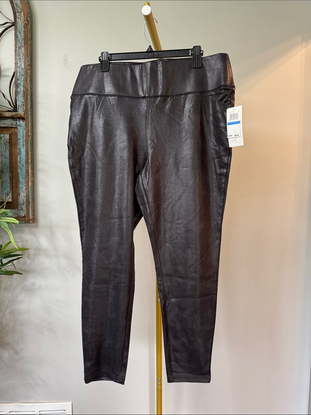 Melissa McCarthy 7Seven Faux Leather Black Leggings NWT 1X